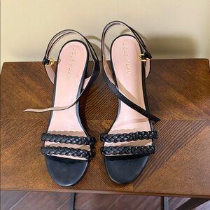 Cole Haan Black Braided Strap Heels